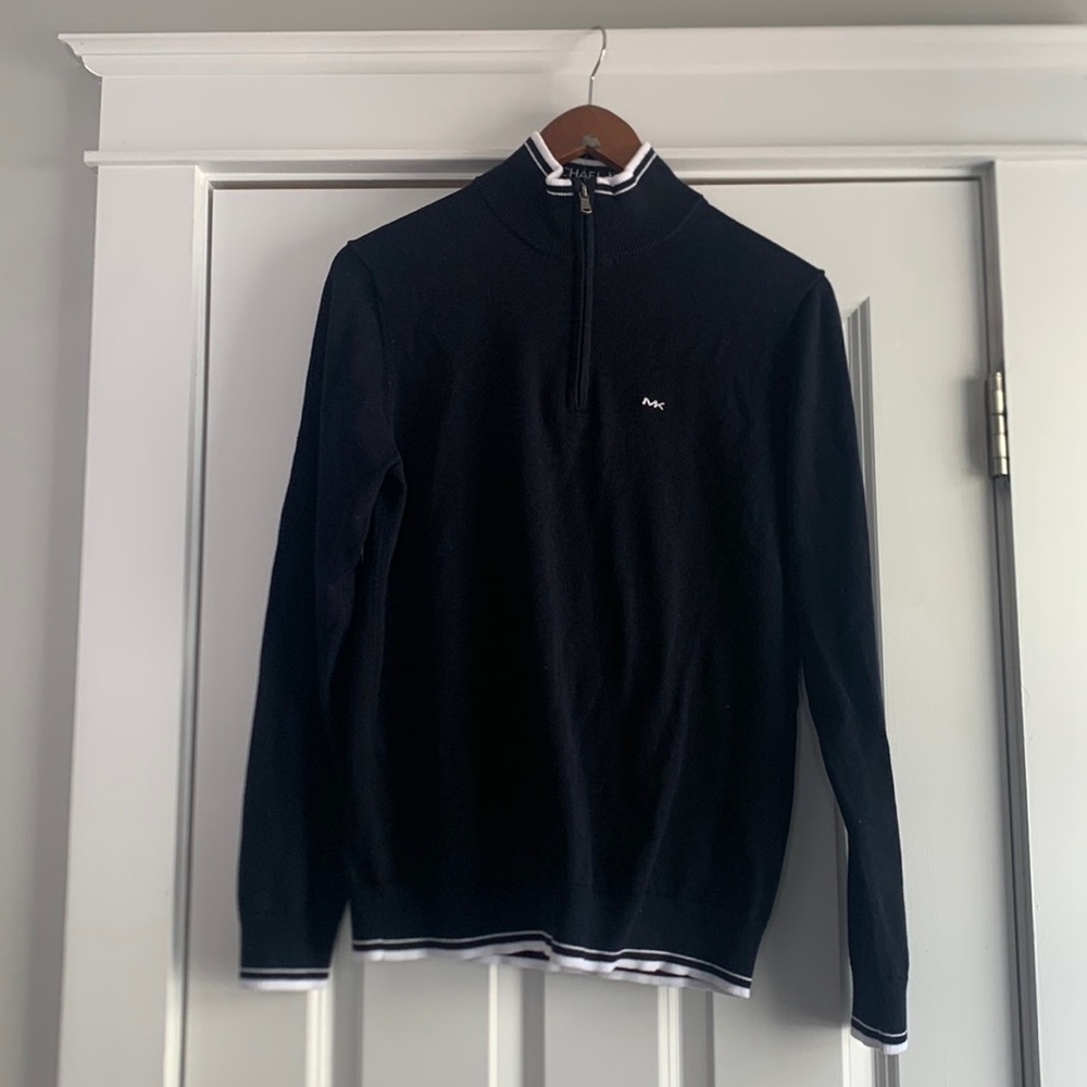 Micheal Kors quarter zip turtle neck, NEW WITH TAGS, size S in black